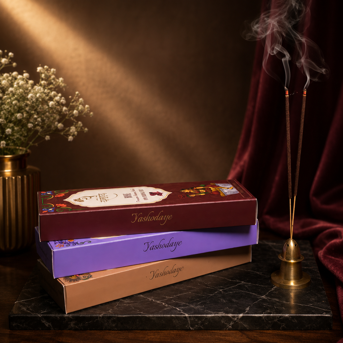 Organic Incense Sticks Combo (Pack of 3) — Luxury Non-Toxic & Charcoal-Free Set | The Artist Collection
