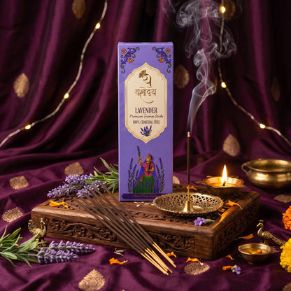 Yashodaye Organic Lavender Incense Sticks - Pack of 80 (Charcoal-Free)